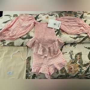 Sleeper Pink Linen Set (top and shorts)